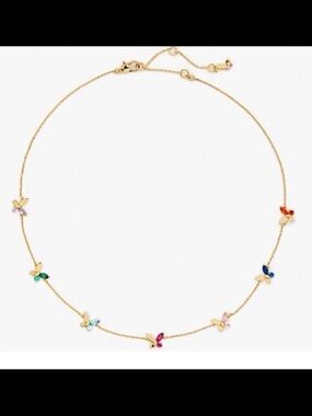 Katespade social butterfly necklace multicolor - new
